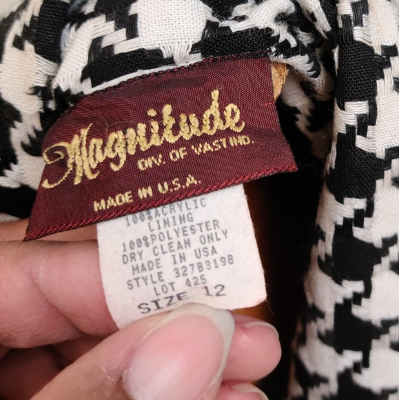 Vintage Houndstooth Fringe Tie Front Jacket - Picture 9 of 13